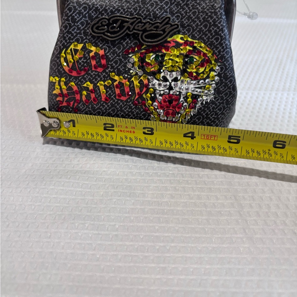 Ed Hardy Black Crossbody with Yellow & Red Skull Graphic - Picture 6 of 8